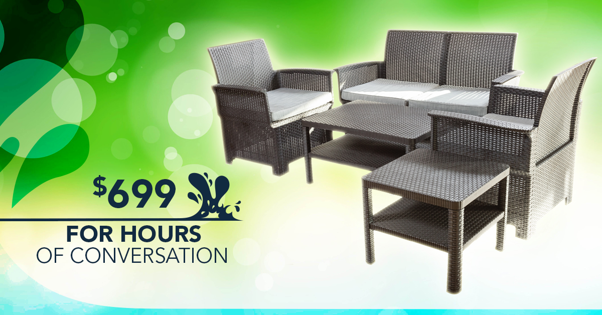 PVC Conversation Set at $ 699.99 by Piscines René Pitre