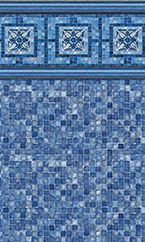 Toile de piscine creusée Vintage Mosaic / Blue Mosaic