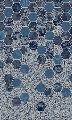 Toile de piscine Falling Esagono / Gray Crystal