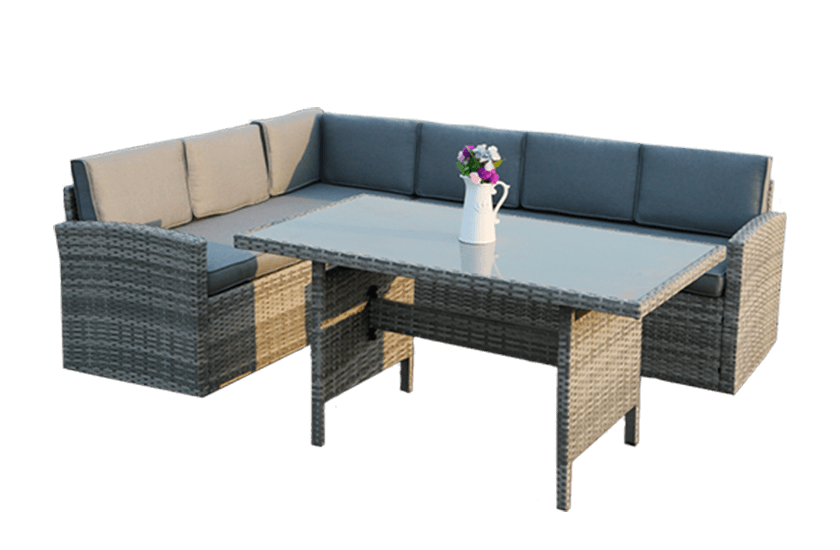 Sectionnel Chardonnay 6 places en rotin