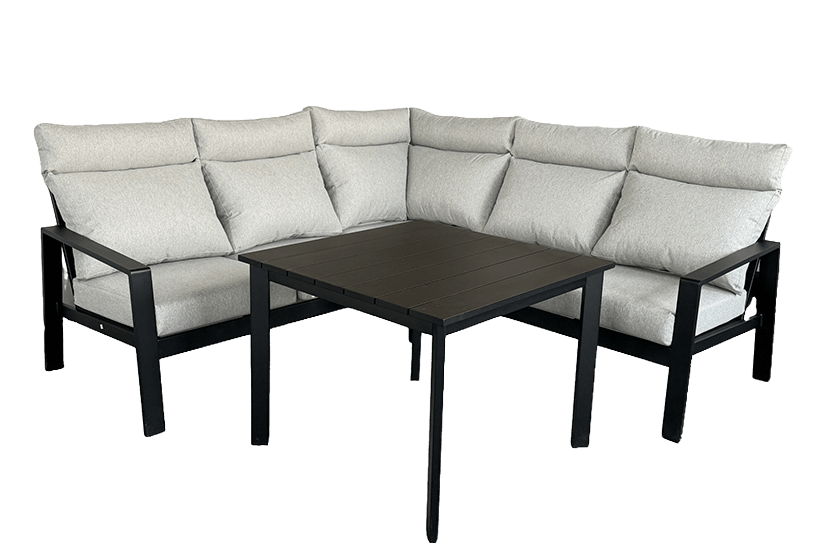 Sectionnel dinette en aluminium noir