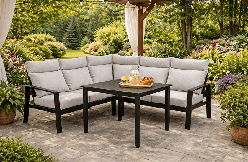 Aluminum Dining Sectional Set