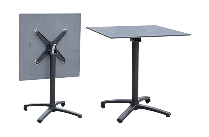 Table bistro pliante en pierre sintérisée