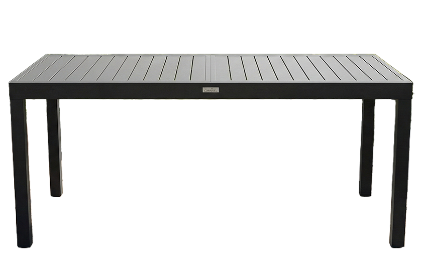 Table extensible Ristorante en aluminium noir avec rallonge pivotante