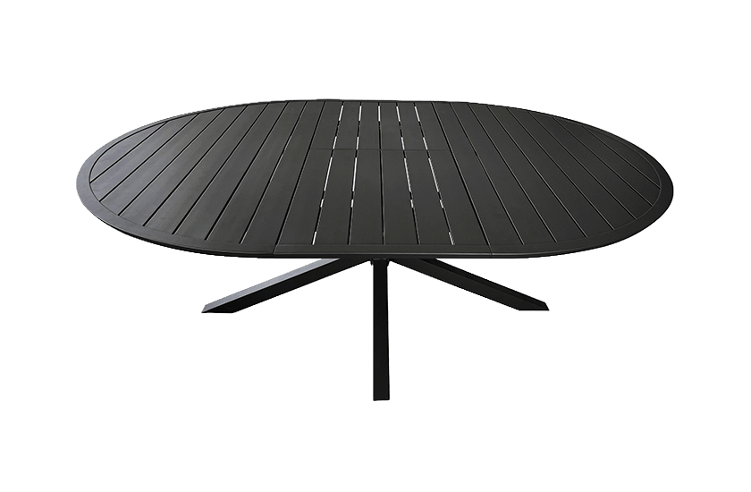 Extendable round table to oval